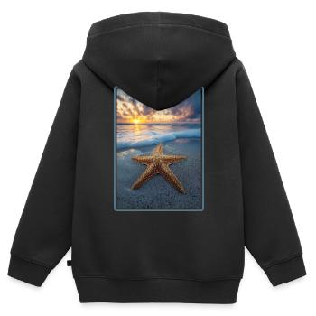 Étoile de mer Étoile de mer - Sweat Premium à capuche zippé enfant bio - noir - Dos - AI Model Kid Male (0cm)