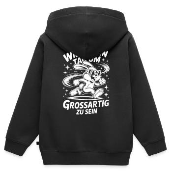 Another day to be great - Kids Premium Organic Zip-up Hoodie - black - Back - AI Model Kid Male (0cm)