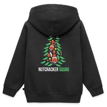 Casse-noisette de Noël - Sweat Premium à capuche zippé enfant bio - noir - Dos - AI Model Kid Male (0cm)