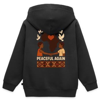 Rendre l’Afrique à nouveau pacifique - Sweat Premium à capuche zippé enfant bio - noir - Dos - AI Model Kid Male (0cm)