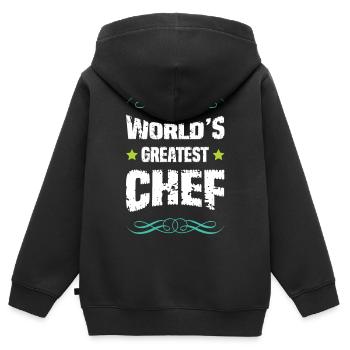 Weltbester Chef - Kinder Premium Organic Zip Hoodie - Schwarz - Hinten - AI Model Kid Male (0cm)