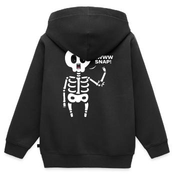 Fracture osseuse Fracture osseuse du squelette d’Halloween - Sweat Premium à capuche zippé enfant bio - noir - Dos - AI Model Kid Male (0cm)