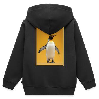 Pingouins Pingouin - Sweat Premium à capuche zippé enfant bio - noir - Dos - AI Model Kid Male (0cm)