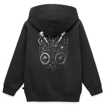 Steampunk Heart Getriebe - Kinder Premium Organic Zip Hoodie - Schwarz - Hinten - AI Model Kid Male (0cm)