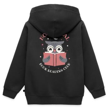 Nocturnal Book Readers Club - Kids Premium Organic Zip-up Hoodie - black - Back - AI Model Kid Male (0cm)