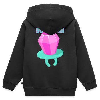 90s Bling - 90er Jahre Nostalgie Humor - Kinder Premium Organic Zip Hoodie - Schwarz - Hinten - AI Model Kid Male (0cm)