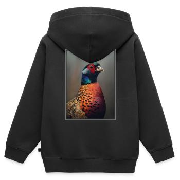 Faisans Faisan - Sweat Premium à capuche zippé enfant bio - noir - Dos - AI Model Kid Male (0cm)