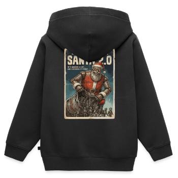 Santa 2.0 Cyborg - Sweat Premium à capuche zippé enfant bio - noir - Dos - AI Model Kid Male (0cm)