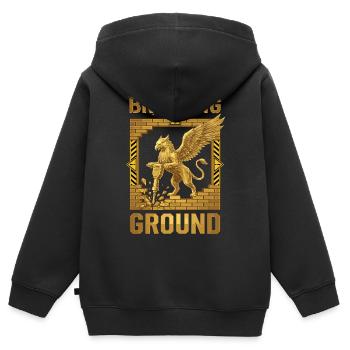 Breaking Ground Greif - Kinder Premium Organic Zip Hoodie - Schwarz - Hinten - AI Model Kid Male (0cm)