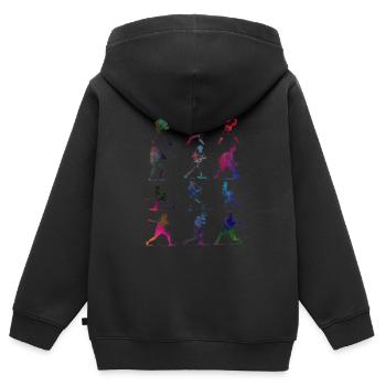Baseballspieler #baseball #sport - Kinder Premium Organic Zip Hoodie - Schwarz - Hinten - AI Model Kid Male (0cm)