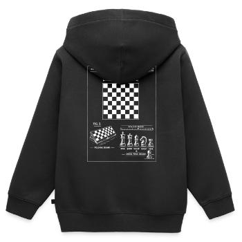Schachbrett-Blaupausenpatent - Kinder Premium Organic Zip Hoodie - Schwarz - Hinten - AI Model Kid Male (0cm)