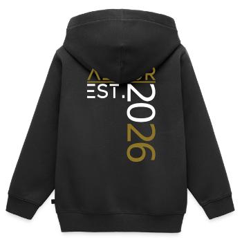Abitur 2026 - Kinder Premium Organic Zip Hoodie - Schwarz - Hinten - AI Model Kid Male (0cm)