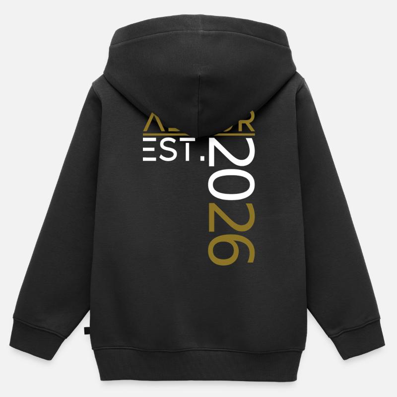 Abitur 2026 - Sweat Premium à capuche zippé enfant bio - noir