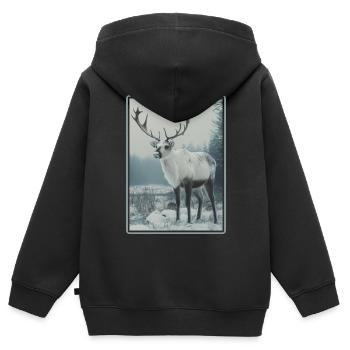 Renne Renne - Sweat Premium à capuche zippé enfant bio - noir - Dos - AI Model Kid Male (0cm)