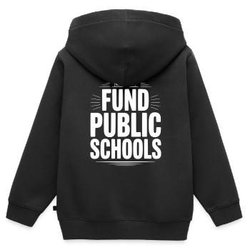 Fonds für öffentliche Schulen - Kinder Premium Organic Zip Hoodie - Schwarz - Hinten - AI Model Kid Male (0cm)