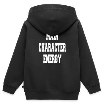  Main Character Energy - Kinder Premium Organic Zip Hoodie - Schwarz - Hinten - AI Model Kid Male (0cm)