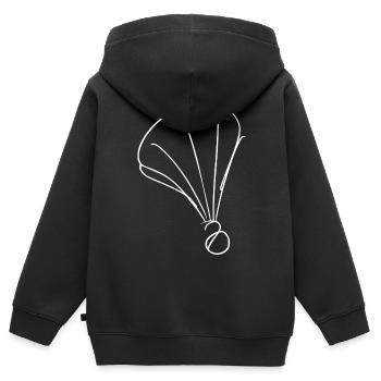 Federball Zeichnung - Kinder Premium Organic Zip Hoodie - Schwarz - Hinten - AI Model Kid Male (0cm)