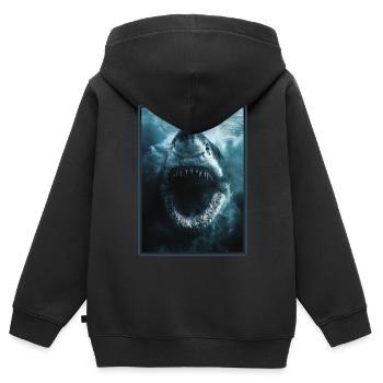 Haie Hai - Kinder Premium Organic Zip Hoodie - Schwarz - Hinten - AI Model Kid Male (0cm)