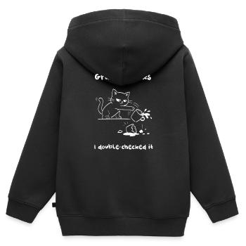Hangover Dumps Coffee – Gravity Works - Kids Premium Organic Zip-up Hoodie - black - Back - AI Model Kid Male (0cm)