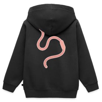 Regenwurm - Kinder Premium Organic Zip Hoodie - Schwarz - Hinten - AI Model Kid Male (0cm)