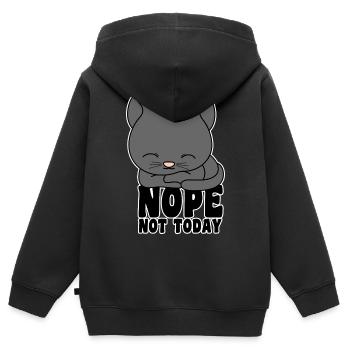 Cat - Nope not today - Kids Premium Organic Zip-up Hoodie - black - Back - AI Model Kid Male (0cm)
