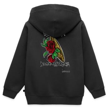 Ride Soft Bloom Strong - Kids Premium Organic Zip-up Hoodie - black - Back - AI Model Kid Male (0cm)