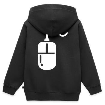 Retro_Vintage_80er_90er_Jahre_Maus_Computermaus - Sweat Premium à capuche zippé enfant bio - noir - Dos - AI Model Kid Male (0cm)