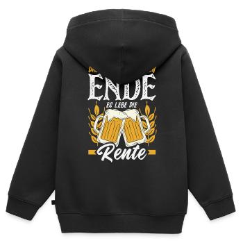 Schuften Hat Ein Ende Rente - Kinder Premium Organic Zip Hoodie - Schwarz - Hinten - AI Model Kid Male (0cm)
