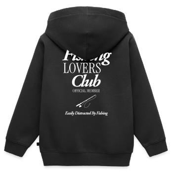 Fishing Lovers Club - Kinder Premium Organic Zip Hoodie - Schwarz - Hinten - AI Model Kid Male (0cm)