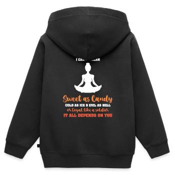 Sternzeichen Löwe - Kinder Premium Organic Zip Hoodie - Schwarz - Hinten - AI Model Kid Male (0cm)