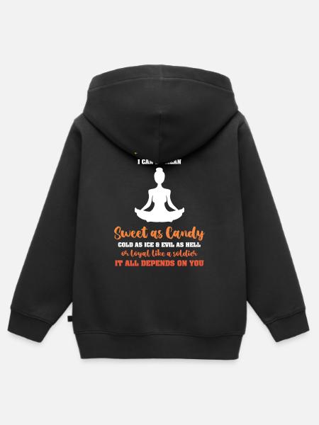 Sternzeichen Löwe - Kinder Premium Organic Zip Hoodie - Schwarz