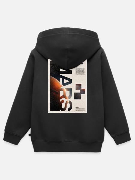 Mars Vertikale Typografie-Poster - Kinder Premium Organic Zip Hoodie - Schwarz