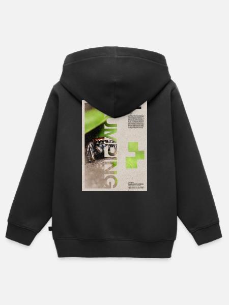 Jumping Spider Modern Art - Kinder Premium Organic Zip Hoodie - Schwarz