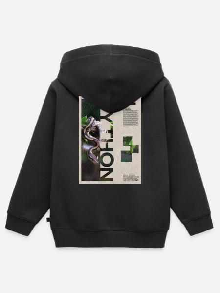 Kunst des Kugelpython-Reptilienhüters - Kinder Premium Organic Zip Hoodie - Schwarz