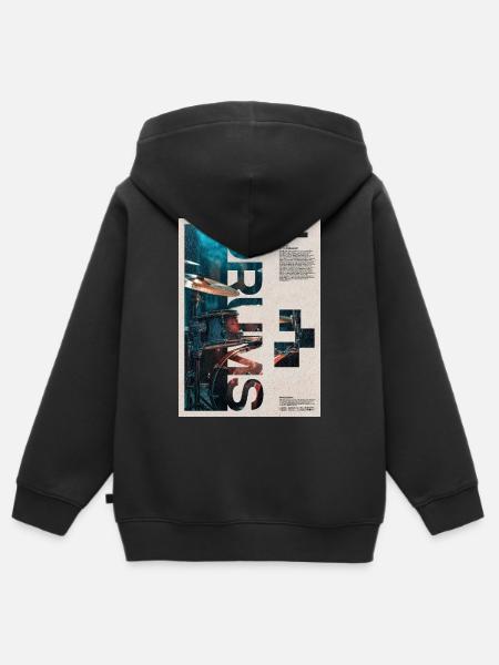 Trommel-Collage-Trommlerkunst - Kinder Premium Organic Zip Hoodie - Schwarz