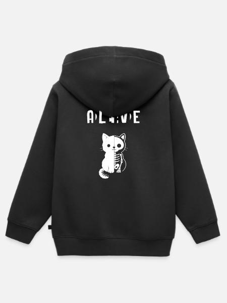 Dead & Alive - Kinder Premium Organic Zip Hoodie - Schwarz