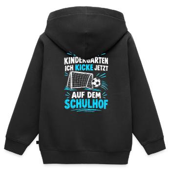Bye bye Kindergarten - Ich kicke jetzt auf dem Sch - Kinder Premium Organic Zip Hoodie - Schwarz - Hinten - AI Model Kid Male (0cm)