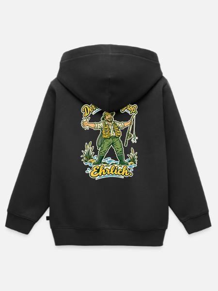 Angler Der war sooo groß - Kinder Premium Organic Zip Hoodie - Schwarz