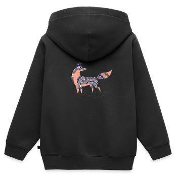 Fuchs - Kinder Premium Organic Zip Hoodie - Schwarz - Hinten - AI Model Kid Male (0cm)