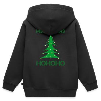 Joyeux Noël - Sweat Premium à capuche zippé enfant bio - noir - Dos - AI Model Kid Male (0cm)