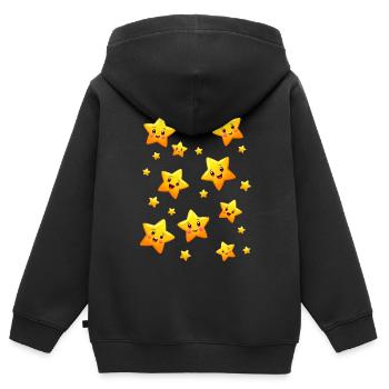 Costume d’étoile Pyjama Ciel étoilé Carnaval - Sweat Premium à capuche zippé enfant bio - noir - Dos - AI Model Kid Male (0cm)