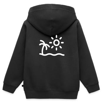 Reif für Insel Urlaub Reise verreisen - Kinder Premium Organic Zip Hoodie - Schwarz - Hinten - AI Model Kid Male (0cm)