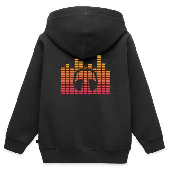 Equalizer Kopfhörer neon Geschenk Hipster Musik - Kinder Premium Organic Zip Hoodie - Schwarz - Hinten - AI Model Kid Male (0cm)