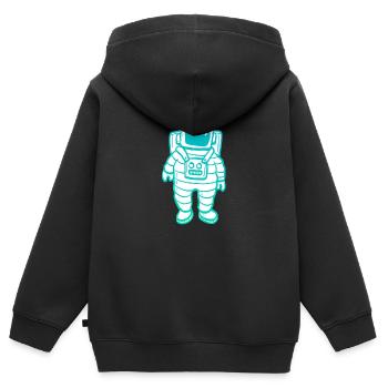 Astronaut Clipart - Kinder Premium Organic Zip Hoodie - Schwarz - Hinten - AI Model Kid Male (0cm)