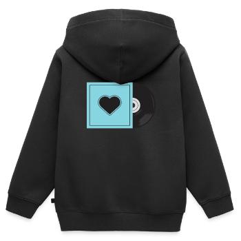 Schallplatte - Kinder Premium Organic Zip Hoodie - Schwarz - Hinten - AI Model Kid Male (0cm)