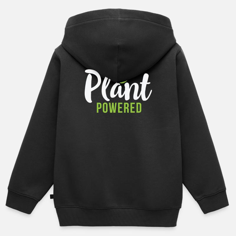 Vie végétalienne - Sweat Premium à capuche zippé enfant bio - noir