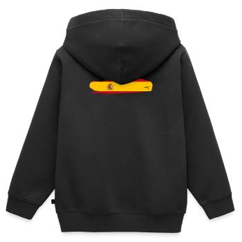 Spanien - Kinder Premium Organic Zip Hoodie - Schwarz - Hinten - AI Model Kid Male (0cm)