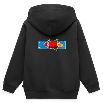 Copie de fusée - Sweat Premium à capuche zippé enfant bio - noir - Dos - AI Model Kid Male (0cm)