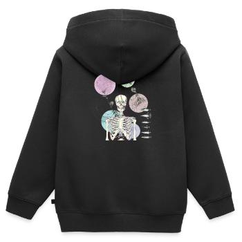 skeleto - Kinder Premium Organic Zip Hoodie - Schwarz - Hinten - AI Model Kid Male (0cm)