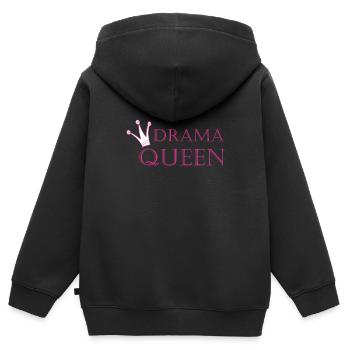 Drama-Queen - Kinder Premium Organic Zip Hoodie - Schwarz - Hinten - AI Model Kid Male (0cm)
